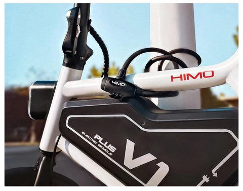 Original xiaomi mijia HIMO L150 Portable Folding Cable Lock Electric Bicycle Lockstitch from Xiaomi youpin xiaomi smart home kit