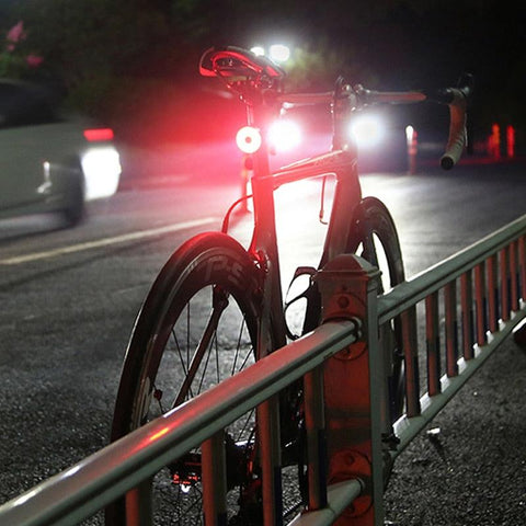 Red Led Rear Light Bicycle High Visibility Rechargebale Usb Road Bike Tail Light Round Shape Multifunctional Flashing Bike Lamps
