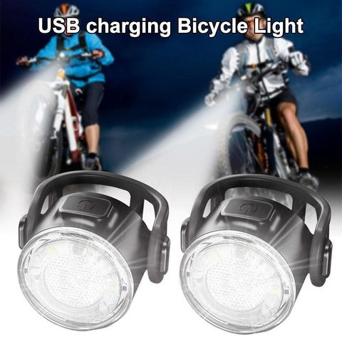 Red/White USB Rechargeable Cycling Taillight Front Bicycle Lamp 6 Modes Bike Warning Rear Light Safety Night Riding Bike Light