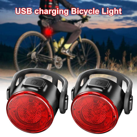 Red/White USB Rechargeable Cycling Taillight Front Bicycle Lamp 6 Modes Bike Warning Rear Light Safety Night Riding Bike Light