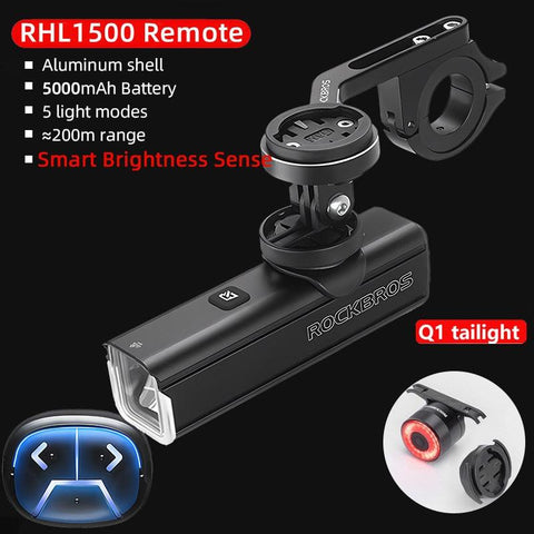 ROCKBROS Bike Light Headlight Bicycle Handlebar Front Lamp MTB Rode Cycling USB Rechargeable Flashlight Safety Tail Light