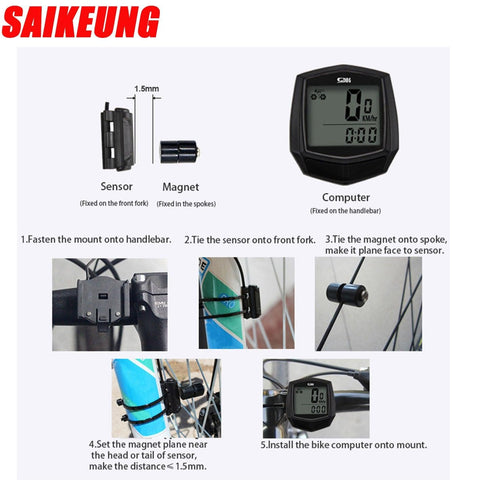 SaiKeung Bicycle Accessories Waterproof Wired Digital Bike Ride Speedometer Odometer Bicycle Cycling Speed Counter Code Table