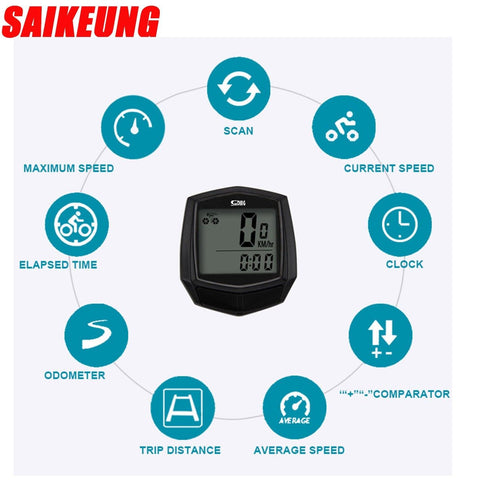 SaiKeung Bicycle Accessories Waterproof Wired Digital Bike Ride Speedometer Odometer Bicycle Cycling Speed Counter Code Table