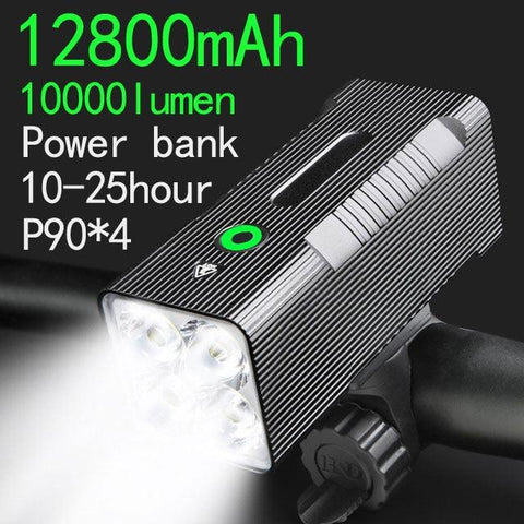 Super Bright Flashlight- Front Lights & Back Rear 10400mAh/12800mAh