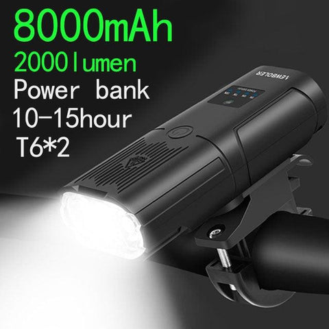 Super Bright Flashlight- Front Lights & Back Rear 10400mAh/12800mAh