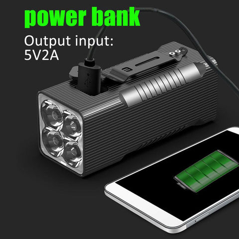Super Bright Flashlight- Front Lights & Back Rear 10400mAh/12800mAh