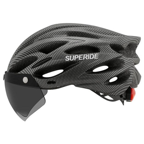 SUPERIDE Men Women Cycling Helmet with Rearlight Sports MTB Bicycle Helmet Road Bike Mountain Bike Helmet with Goggles & Visor