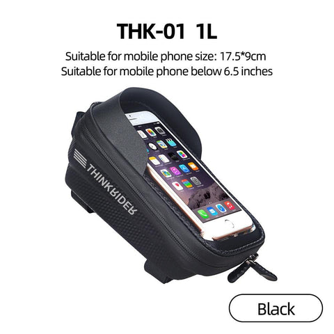 ThinkRider Bike Bag 2L Frame Front Tube Cycling Bag Bicycle Waterproof Phone Case Holder 7 Inches Touchscreen Bag Accessories