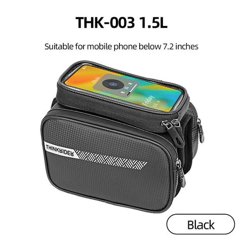 ThinkRider Bike Bag 2L Frame Front Tube Cycling Bag Bicycle Waterproof Phone Case Holder 7 Inches Touchscreen Bag Accessories