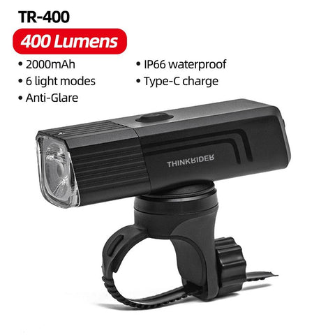 ThinkRider Bike Light 1300Lumen 4500mAh Bicycle Headlight Flashlight Handlebar USB Charging MTB Road Cycling Highligh