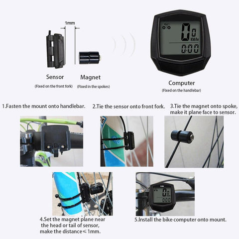 Universal Bicycle Computer Wired Speedometer Digital Waterproof Magnet Sensor Cycling Odometer Multi-Function Bike Accessories