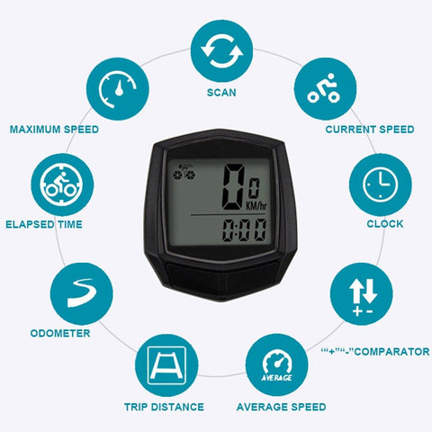 Universal Bicycle Computer Wired Speedometer Digital Waterproof Magnet Sensor Cycling Odometer Multi-Function Bike Accessories