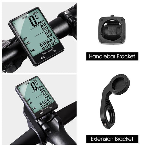 WEST BIKING 2.8" Large Screen Bicycle Computer Wireless Wired Bike Computer Waterproof Speedometer Odometer Cycling Stopwatch