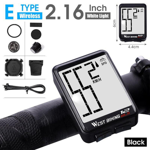 WEST BIKING Bike Computer Multifunction LED Digital Rate MTB Bicycle Speedometer Wireless Cycling Odometer Computer Stopwatch