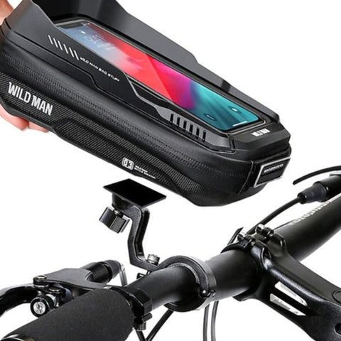 WILD MAN Rainproof Bike Bag Hard Shell Bicycle Phone Holder Case Touch Screen Cycling Bag 6.7 Inch Phone Case Mtb Accessories