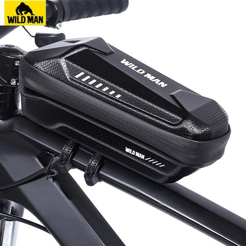 WILD MAN Rainproof Bike Bag Hard Shell Bicycle Phone Holder Case Touch Screen Cycling Bag 6.7 Inch Phone Case Mtb Accessories