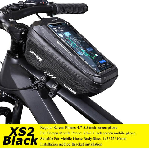 WILD MAN Rainproof Bike Bag Hard Shell Bicycle Phone Holder Case Touch Screen Cycling Bag 6.7 Inch Phone Case Mtb Accessories