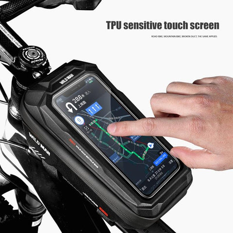 WILD MAN X2 Bicycle Bag EVA Hard Shell Waterproof Touch Screen High Capacity Road Bike Mountain Bike Anti-vibration Cycling