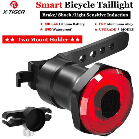 X-TIGER Smart Bicycle Taillight Ultra Bright Riding Safety Auto On/Off Safety Warning Bicycle Light Sensing Rear Lights