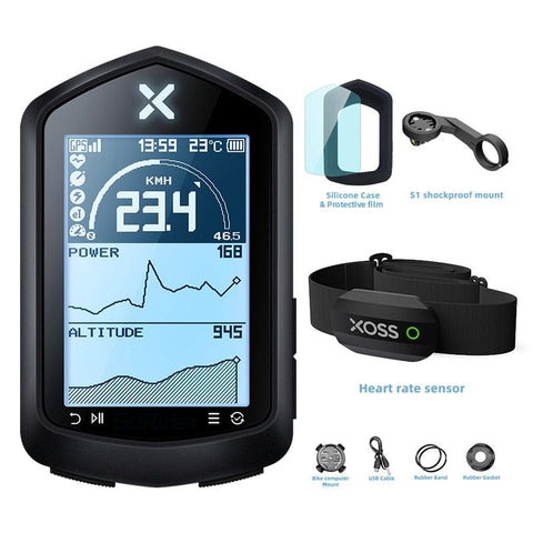 XOSS NAV GPS Bike Computer Store Cycling Bicycle Sensors Heart Rate Monitor MTB Road 2.4 Inch ANT+ route navigation