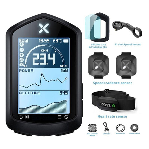 XOSS NAV GPS Bike Computer Store Cycling Bicycle Sensors Heart Rate Monitor MTB Road 2.4 Inch ANT+ route navigation