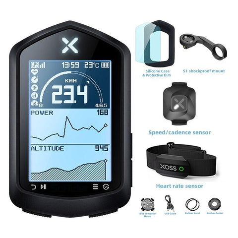 XOSS NAV GPS Bike Computer Store Cycling Bicycle Sensors Heart Rate Monitor MTB Road 2.4 Inch ANT+ route navigation