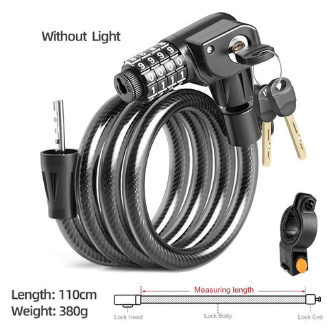 Xunting Bike Lock Coiled Secure Keys