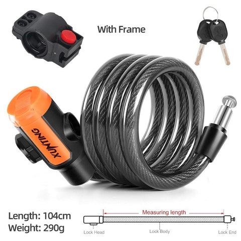 Xunting Bike Lock Coiled Secure Keys