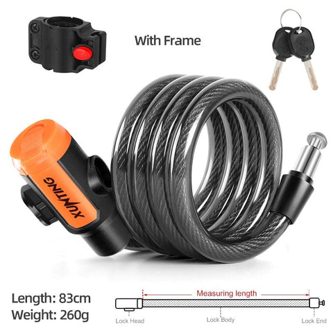 Xunting Bike Lock Coiled Secure Keys